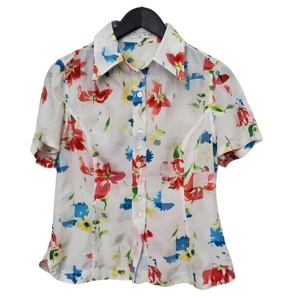 Vintage 90s - 00s Vertigo Paris Floral Print Top Size Large  GUC - Picture 6 of 13